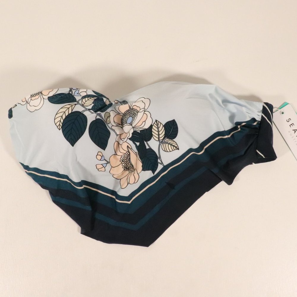 NWT Seafolly X Revolve Powder Blue Splendour Scarf Bandeau - Picture 2 of 10